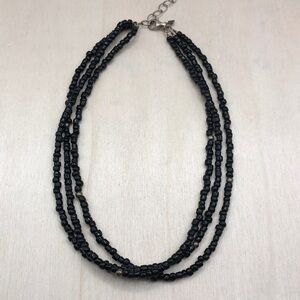 Silpada Sterling Silver Multi Strand-Layer Bead Necklace 925 Onyx Boho Style